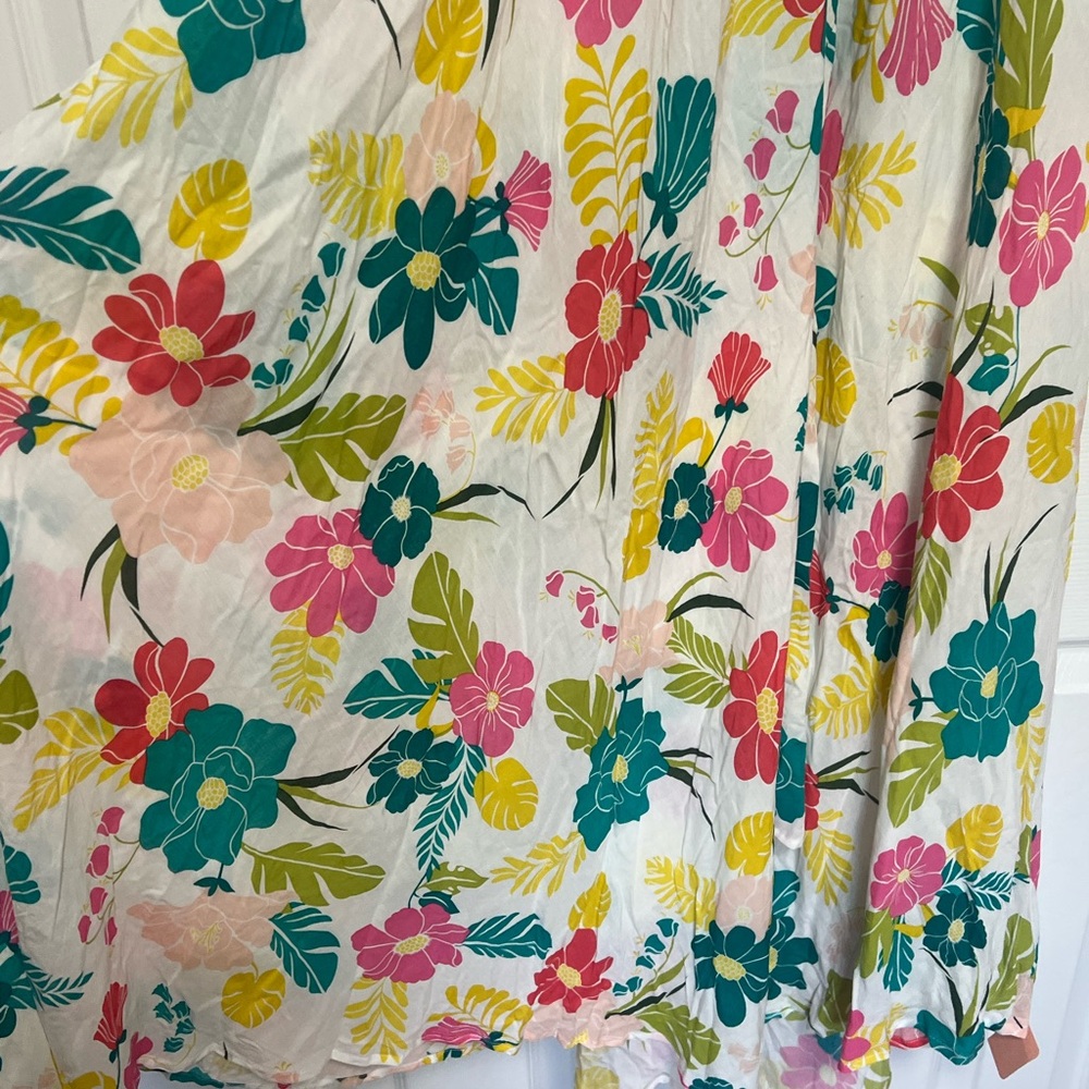 Kate Spade New York Tropical Floral Halter Maxi Dress cover up size Large - Picture 5 of 13